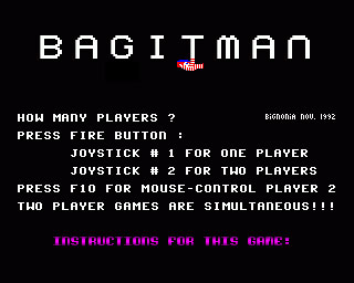 Carátula del juego Bagitman (AMIGA)
