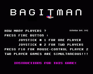 Carátula del juego Bagitman (AMIGA)