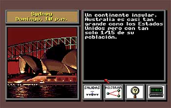 Pantallazo del juego online Donde esta Carmen Sandiego Buscala por todo el Mundo (AMIGA)