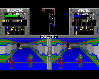 Pantallazo del juego online Xybots (AMIGA)