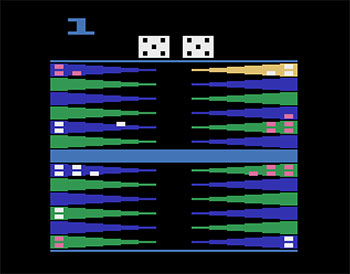 Pantallazo del juego online Backgammon (Atari 2600)