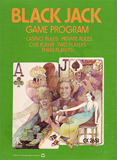 Carátula del juego Blackjack (Atari 2600)