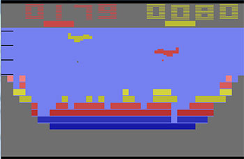Pantallazo del juego online Canyon Bomber (Atari 2600)