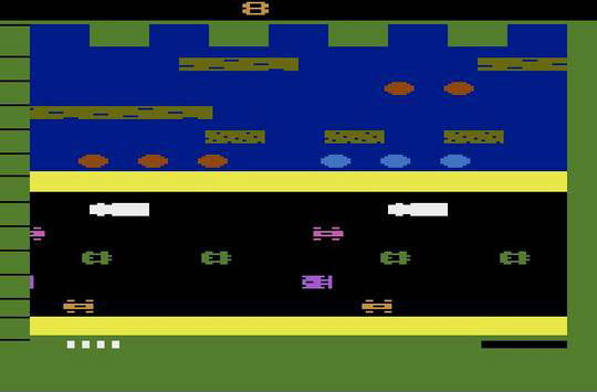 Pantallazo del juego online Frogger (Atari 2600)