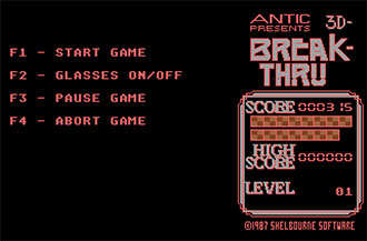 Carátula del juego 3D Break-Thru (Atari ST)