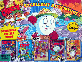Juego online Dizzy's Excellent Adventures (Atari ST) Juego online Dizzy's Excellent Adventures (Atari ST)