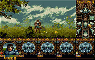 Pantallazo del juego online Ishar Legend of the Fortress (Atari ST)
