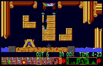 Pantallazo del juego online Lemmings (Atari ST)