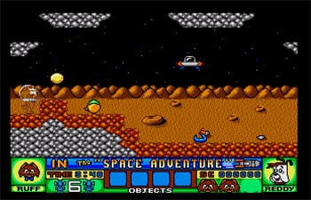 Pantallazo del juego online Ruff and Reddy in the Space Adventure (Atari ST)