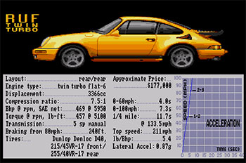 Pantallazo del juego online Test Drive II Car Disk The Supercars (Atari ST)