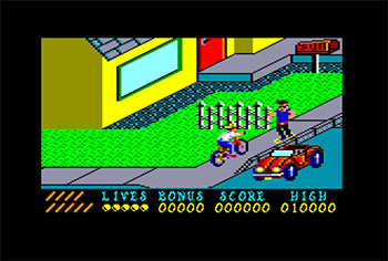 Pantallazo del juego online Paperboy (CPC)