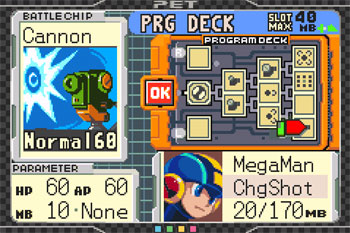 Pantallazo del juego online Mega Man Battle Chip Challenge (GBA)