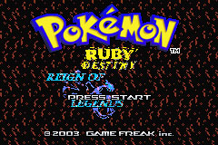 Carátula del juego Pokemon Ruby Destiny - Reign Of Legends (GBA)