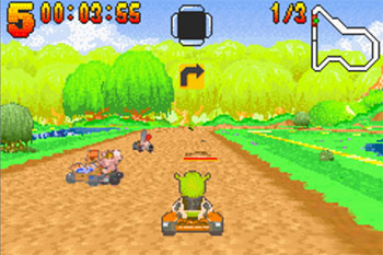 Pantallazo del juego online Shrek Swamp Kart Speedway (GBA)
