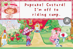 Pantallazo del juego online Strawberry Shortcake - Ice Cream Island Riding Camp (GBA)