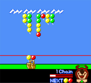 Pantallazo del juego online Yogi Bear Great Balloon Blast (GBC)