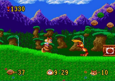 Pantallazo del juego online Bubsy in Claws Encounters of the Furred Kind (Genesis)
