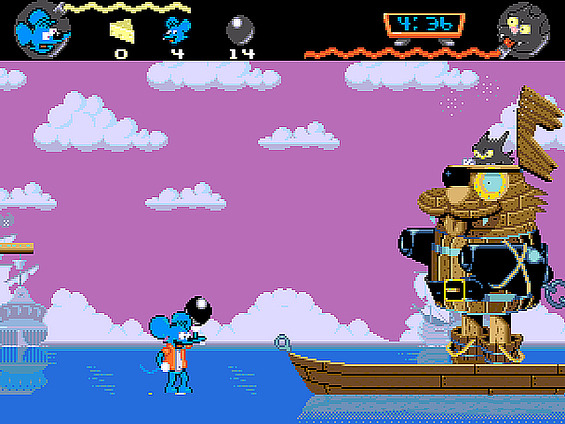 Pantallazo del juego online The Itchy & Scratchy Game (Genesis)