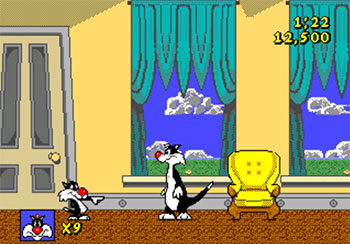Pantallazo del juego online Sylvester and Tweety in Cagey Capers (Genesis)