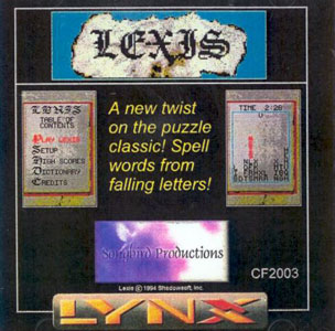 Carátula del juego Lexis (Atari Lynx)