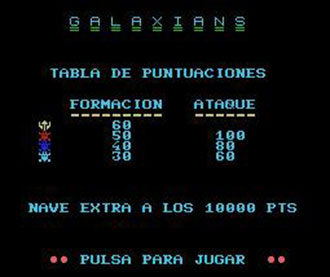Carátula del juego Galaxians (MSX)