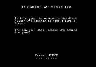Carátula del juego Noughts and Crosses (MSX)