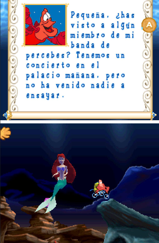 Pantallazo del juego online Disney La Sirenita Aventura Bajo el Mar (NDS)