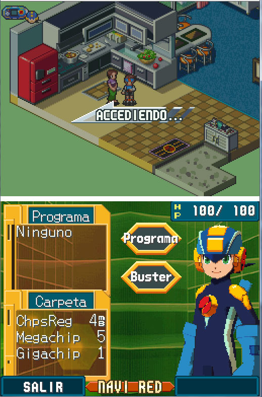 Pantallazo del juego online Mega Man Battle Network 5 Double Team (NDS)