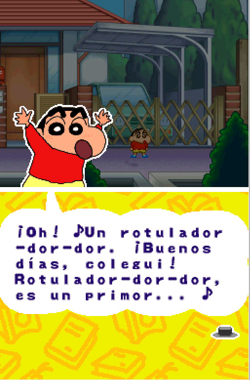 Pantallazo del juego online Shin Chan Flipa en colores (NDS)