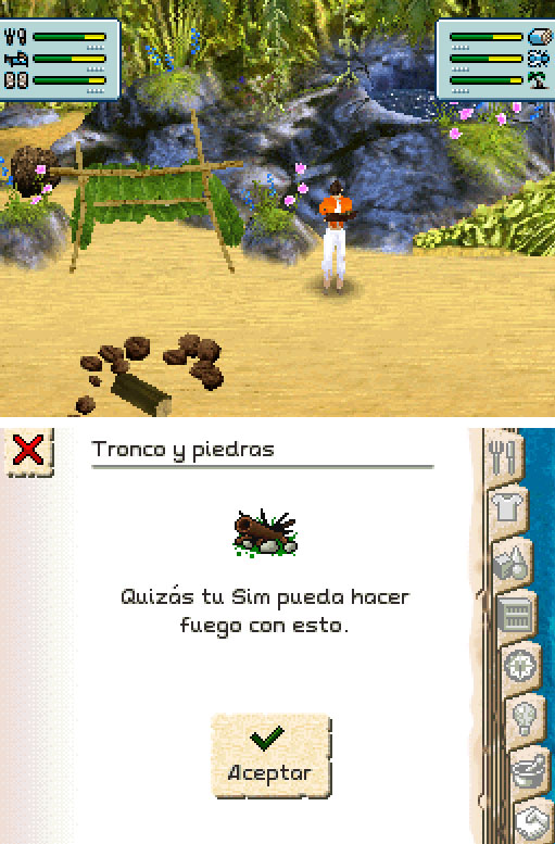 Pantallazo del juego online Los Sims 2 Naufragos (NDS)