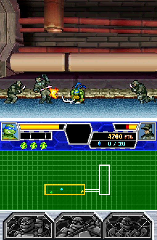 Pantallazo del juego online Teenage Mutant Ninja Turtles 3 Mutant Nightmare (NDS)