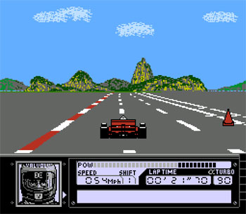 Pantallazo del juego online Al Unser Jr's Turbo Racing (NES)