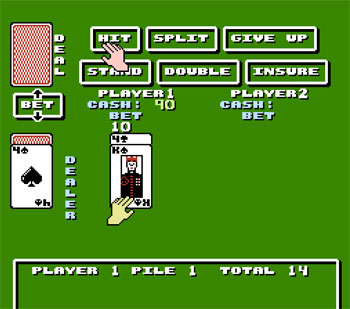 Pantallazo del juego online Blackjack (NES)