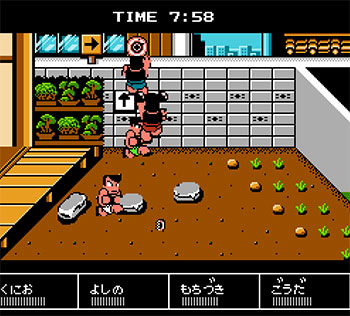 Pantallazo del juego online Downtown Nekketsu Koushin Kyoku Soreyuke Daiundoukai (NES)