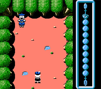 Pantallazo del juego online Family Trainer Rairai Kyonshees Baby Kyonshee no Amida Daibouken (NES)