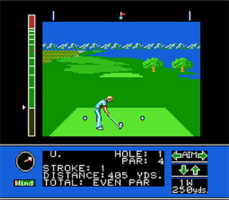 Pantallazo del juego online Jack Nicklaus' Greatest 18 Holes of Major Championship Golf (NES)