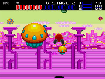 Pantallazo del juego online Space Fantasy Zone (PC ENGINE CD)