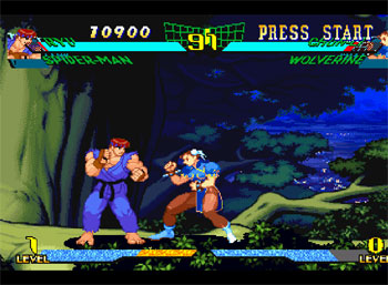Pantallazo del juego online Marvel Super Heroes Vs Street Fighter (PSX)