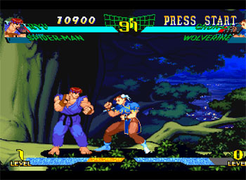 Pantallazo del juego online Marvel Super Heroes Vs Street Fighter (PSX)