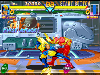 Pantallazo del juego online Marvel Super Heroes (PSX)