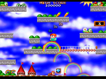 Pantallazo del juego online Bubble Bobble Also Featuring Rainbow Islands (PSX)