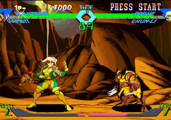 Pantallazo del juego online X-Men vs Street Fighter (PSX)