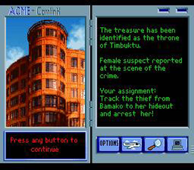 Pantallazo del juego online Where in the World is Carmen Sandiego (Snes)