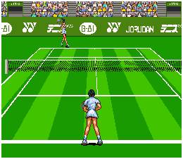 Pantallazo del juego online Date Kimiko no Virtual Tennis (SNES)