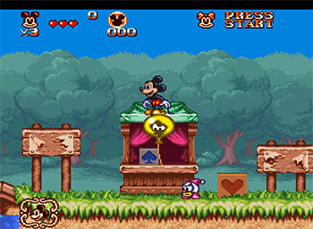 Pantallazo del juego online The Great Circus Mystery starring Mickey and Minnie (SNES)