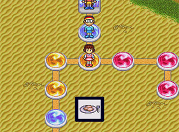 Pantallazo del juego online Kiteretsu Daihyakkka Cho Jiku Sugoroku (SNES)