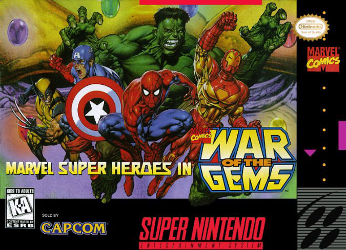 Carátula del juego Marvel Super Heroes in War of the Gems (Snes)