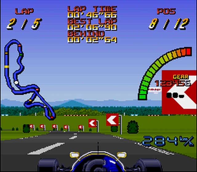 Pantallazo del juego online Nigel Mansell World Championship Racing (Snes)
