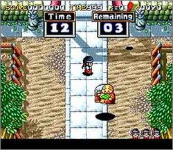 Pantallazo del juego online Pocky & Rocky 2 (Snes)