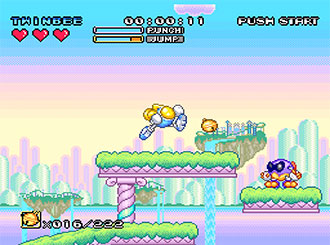 Pantallazo del juego online Pop'n TwinBee Rainbow Bell Adventures (SNES)